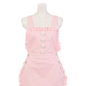 Swankiss Denim Apron Dress Pink M