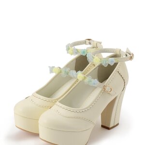 LIZ LISA Organdy Flower Pumps Yellow L