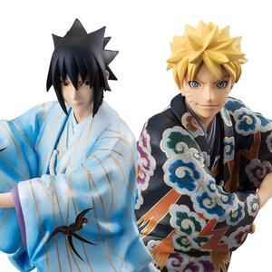 G.E.M. Series Naruto Shippuden Naruto & Sasuke Kabuki Ver. Set of Both w/ Special Stand