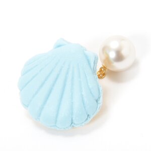 Q-pot. Parlor Shell Macaron Pierced Earring Light Blue