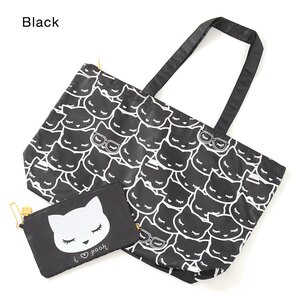 Gyu Gyu Pooh-chan Tote Bag Black