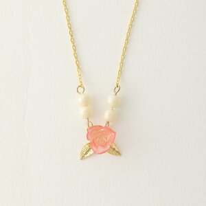 Honey Salon Jewel Rose Necklace Pink