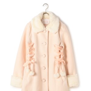 LIZ LISA Lace-Up Pom Pom Coat (Limited Edition) Pink M