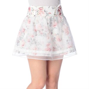 LIZ LISA Flower Sukapan Skirt White