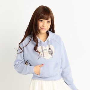LIZ LISA Embroidered Perfume Bottle Hoodie Blue