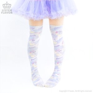 LISTEN FLAVOR Lunatic Cat Knee-High Socks