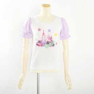 milklim Castle Puff Sleeve Top White/Lavender