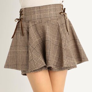 LIZ LISA Check Flare Skapan Skirt Brown