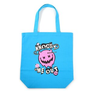 LISTEN FLAVOR 9th Anniversary Knock Me Out Smily Tote Bag Blue (F)