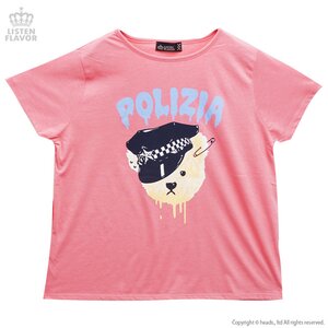LISTEN FLAVOR Polizia Bear Cutsew Pink