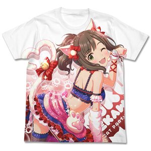 THE IDOLM@STER CINDERELLA GIRLS Cat Party Miku Maekawa Full-Color White T-Shirt S
