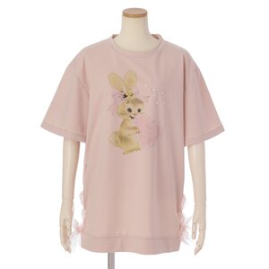 LIZ LISA Rabbit Print Big T-Shirt Pink