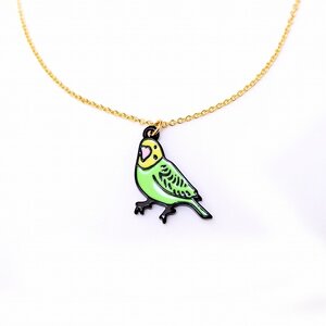 Lilou Bird Epoxy Necklace Budgie