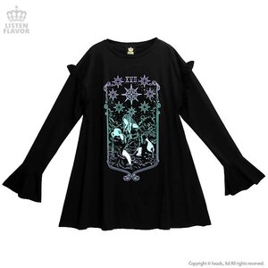 LISTEN FLAVOR Hoshi no Michibiki Tarot Frill Dress Black x Aurora