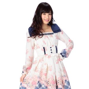 LIZ LISA Floral Panel One Piece Dress Navy