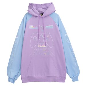 LISTEN FLAVOR Gaming Raglan Hoodie Light Purple x Light Blue