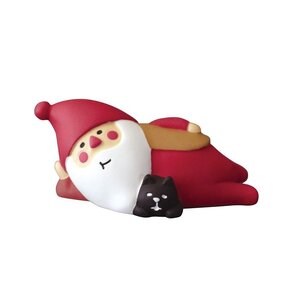 concombre Christmas Night Camp Diorama Collection Winter Fat Santa Napping w/ Cat