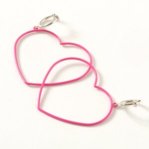 Slender Heart Clip-On Earrings 2 Red