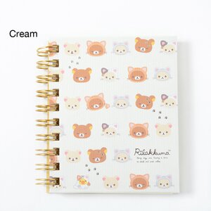 Nonbiri Neko Rilakkuma Spiral-Bound Memo Books Cream