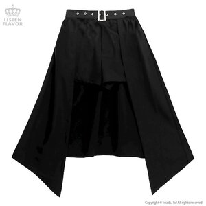 LISTEN FLAVOR Layered Hemline Skirt w/ Shorts Black