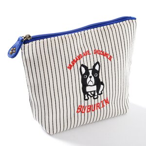 FLAPPER Chicago Buburin Stripe Pouch Ivory