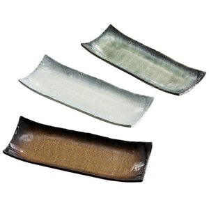 Elegant Mino Ware Glazed Plate Trio Set