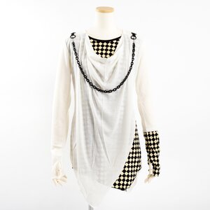 ALGONQUINS Diamond Pattern Shirt w/ Chain (Unisex) Ivory