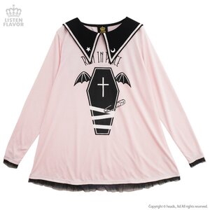 LISTEN FLAVOR Little Devil Coffin Sailor Dress Pink
