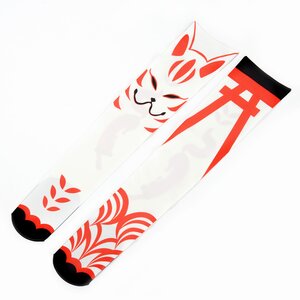 Okitsune-sama Knee Highs White