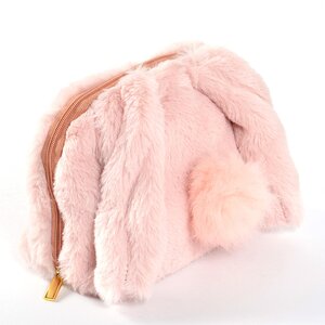 FLAPPER Rabbit-Eared Fur Pouch Pink