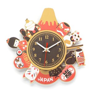 Souvenir Japan 2-Layer Wood Clock Japanese Accessories
