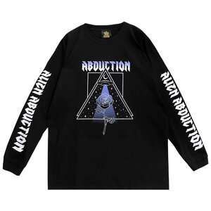 LISTEN FLAVOR Alien Abduction Long Sleeve T-Shirt Black x Blue