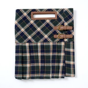 FLAPPER Pleated Plaid Skirt 2-Way Bag Green