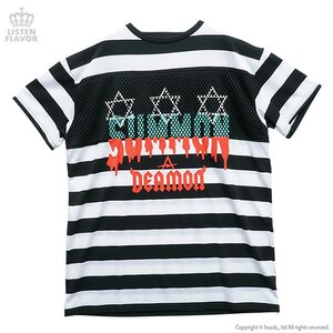 LISTEN FLAVOR Deamon Summoning Mesh Reversible Cutsew Stripes