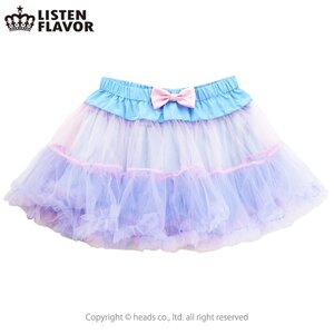 LISTEN FLAVOR Tulle Pannier Skirt w/ Ribbon Fancy Blue