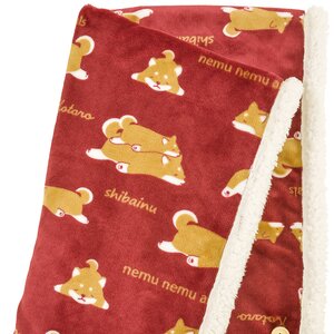Nemu Nemu Animals Printed 3-Way Blanket Series Kotaro Wine Red