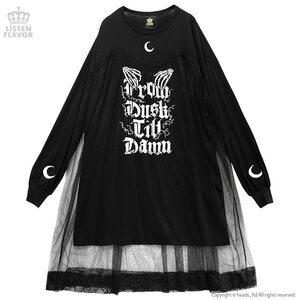 LISTEN FLAVOR Midnight Tulle Cutsew Dress Black