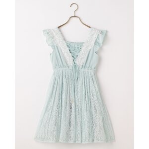 LIZ LISA Pleated Lace Dress Green