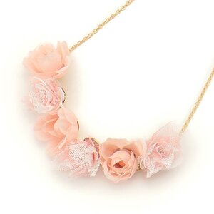 LIZ LISA Rose Tulle Necklace Pink