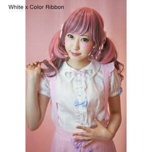 KOKOkim Heart Ribbon Blouse White x Color Ribbon L