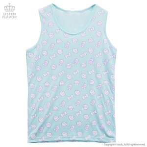 LISTEN FLAVOR Candy Bear Print Tank Top Mint