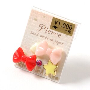 Ribbon, Heart & Star Earrings Pink & Red Bows