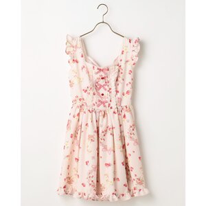 LIZ LISA Rabbit & Ribbon Print Jumper Skirt Pink