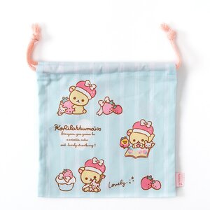 Minna Ichigo ni Naare Rilakkuma Drawstring Bags Blue