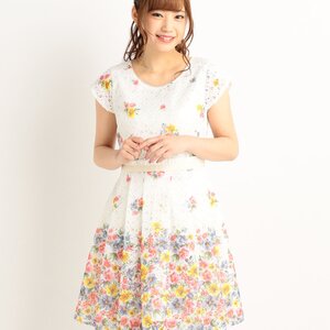 LIZ LISA Full Lace Flared Dress White