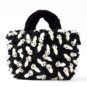 ahcahcum Bear Bag Black Checked Shirt