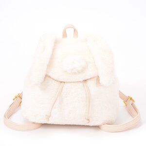 FLAPPER Rabbit-Eared Furry Backpack Ivory