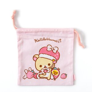 Minna Ichigo ni Naare Rilakkuma Drawstring Bags Pink