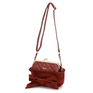 LIZ LISA Ribbon Kiss Lock Purse Bordeaux