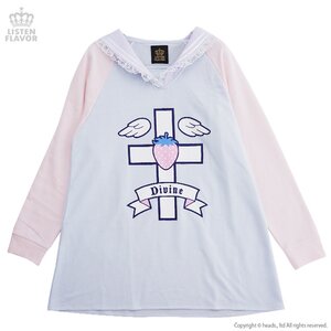 LISTEN FLAVOR Strawberry Cross Sailor Dress Blue